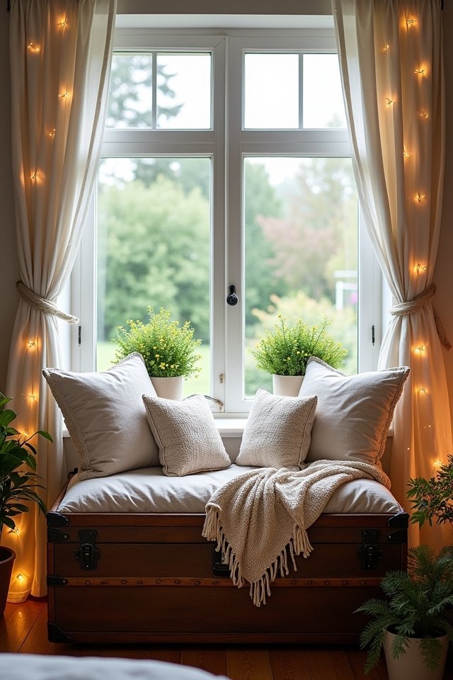 vintage trunk window seat