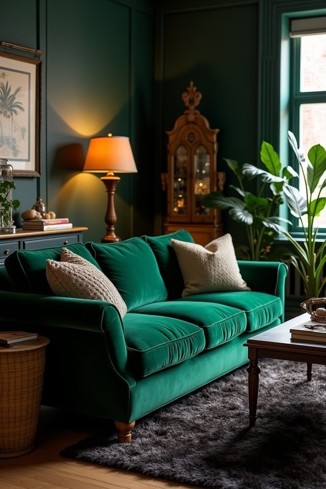 vintage velvet sofa charm