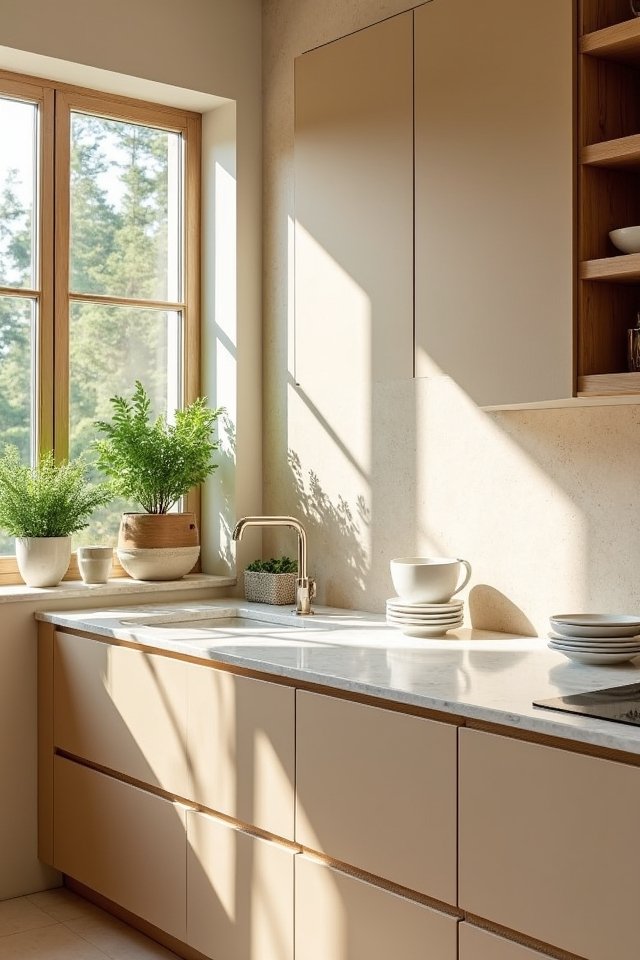 warm beige kitchen accents
