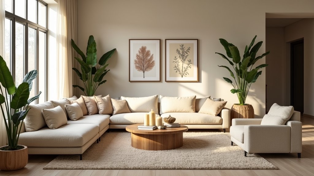warm beige living room designs