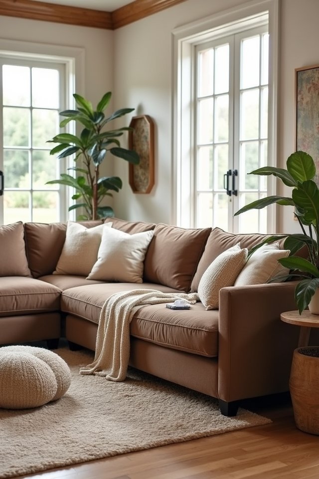 warm brown cozy living room