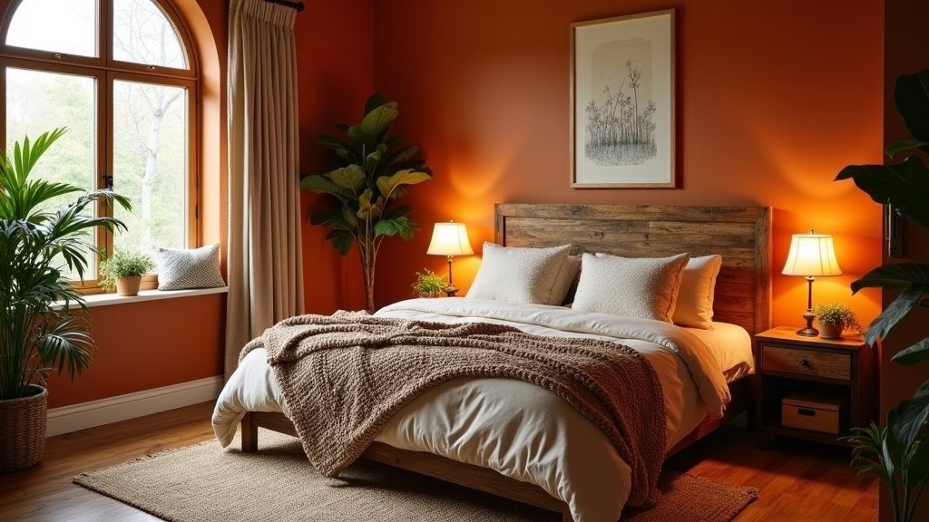 warm burnt orange bedrooms