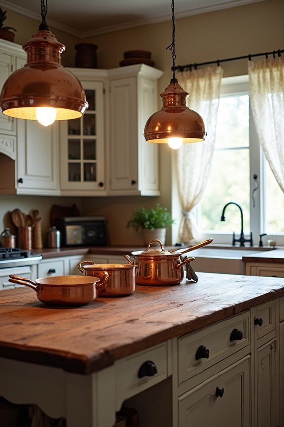 warm copper pendant lighting