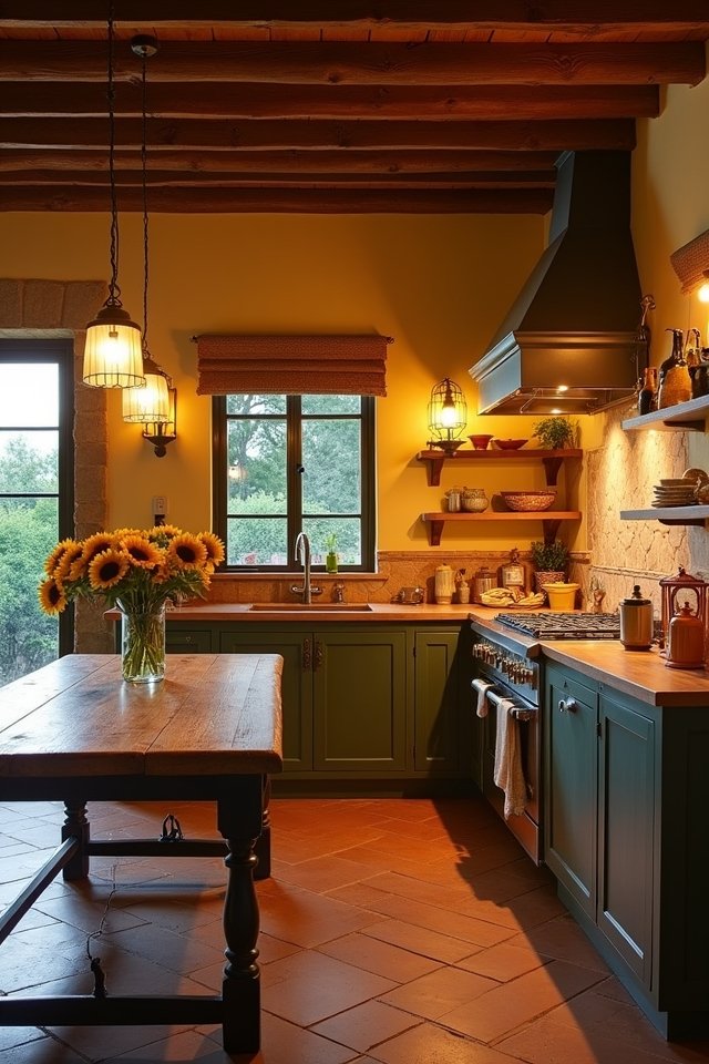 warm cozy kitchen lighting