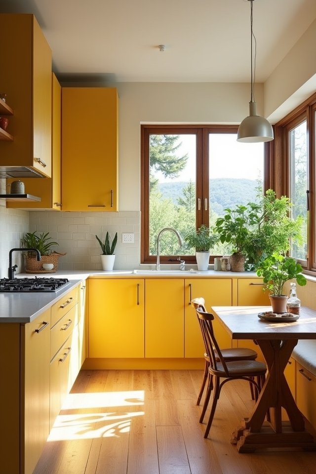 warm honey yellow kitchen