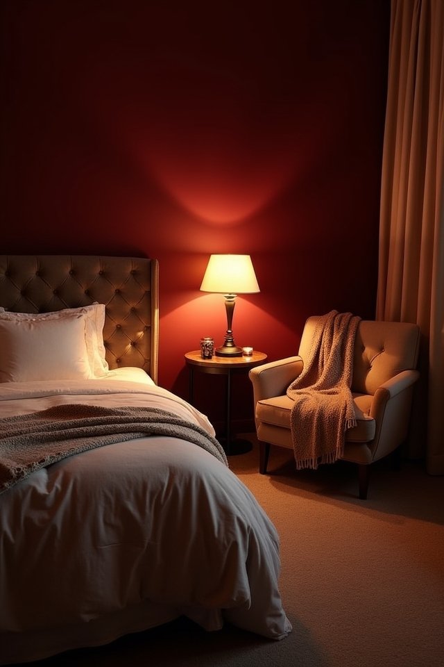warm inviting bedroom lighting