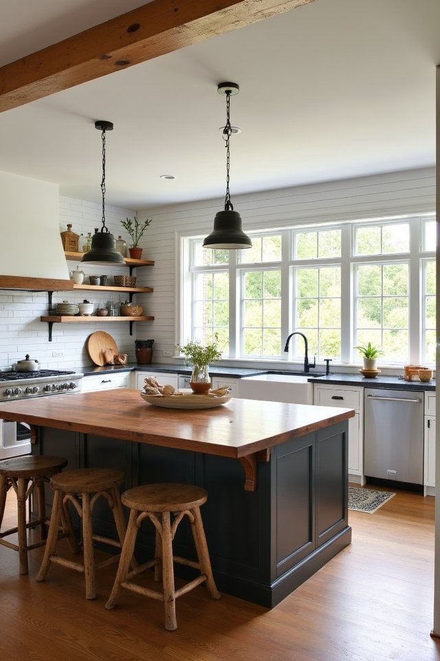 warm inviting farmhouse island