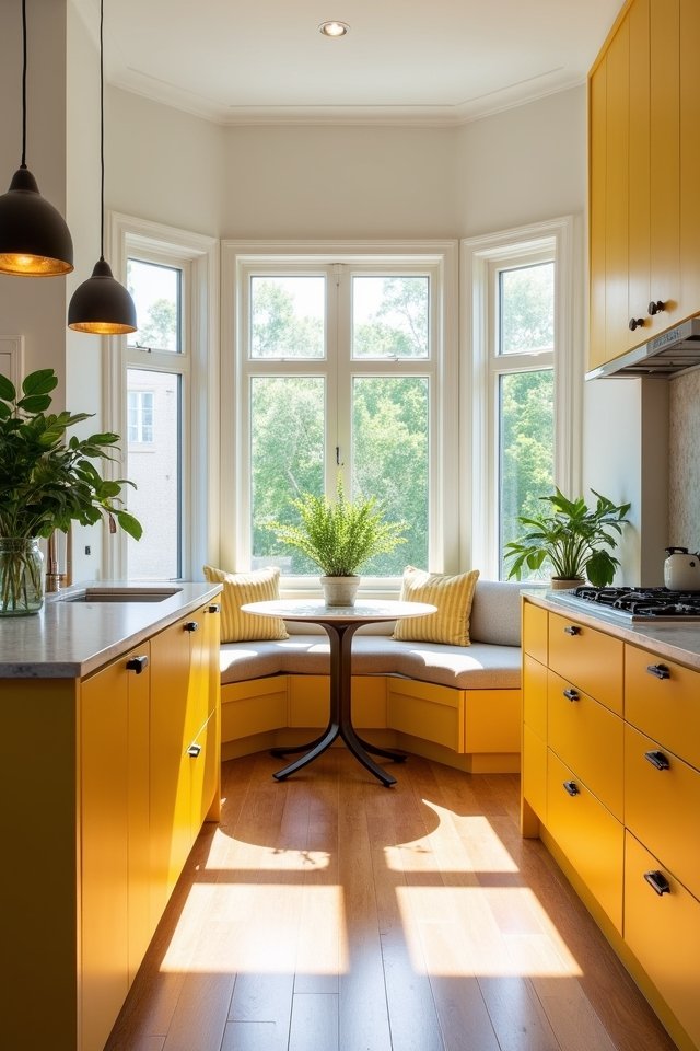 warm inviting goldenrod kitchen