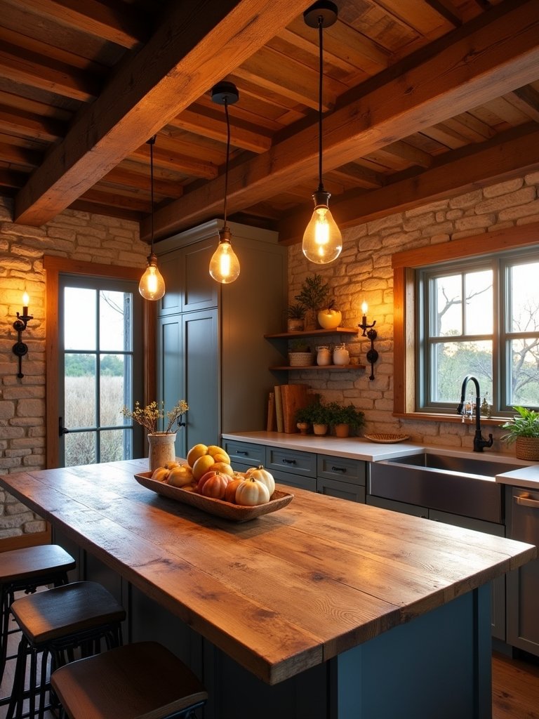 warm inviting kitchen lighting