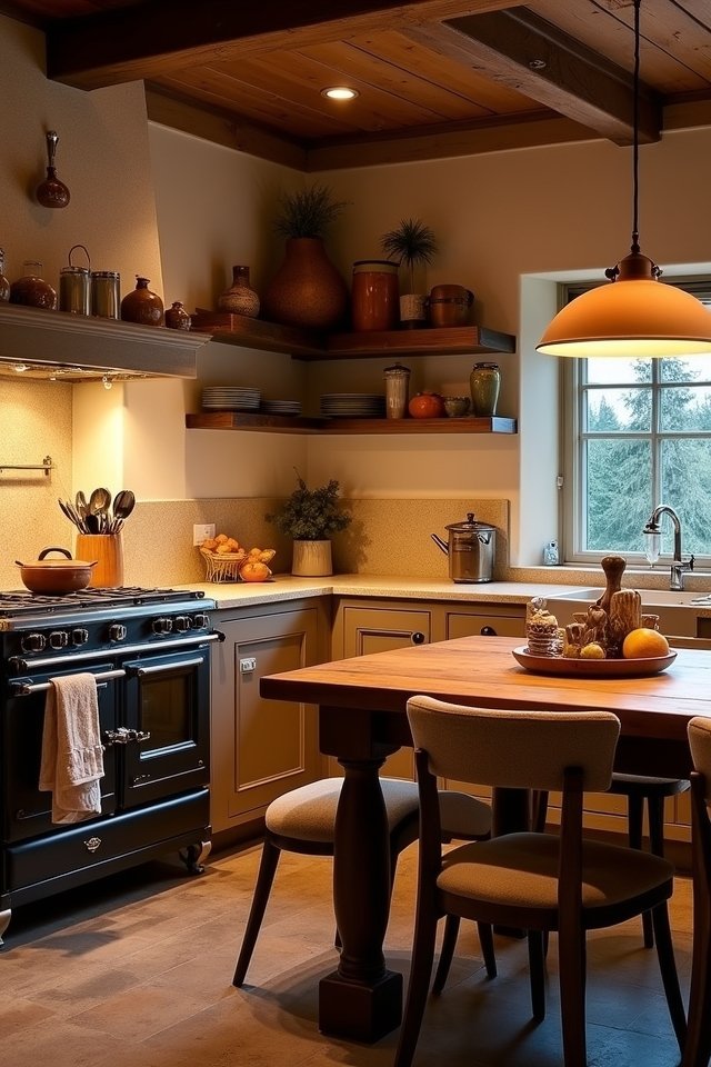 warm inviting kitchen lighting
