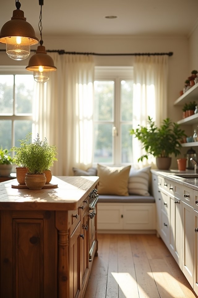 warm inviting kitchen lighting