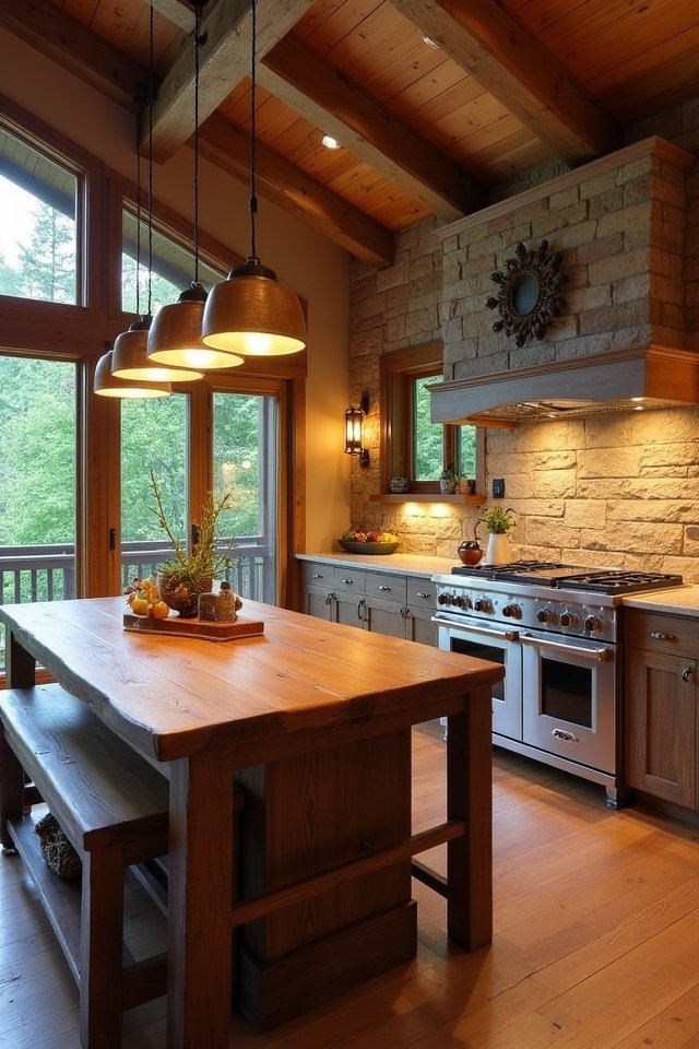 warm inviting kitchen lighting
