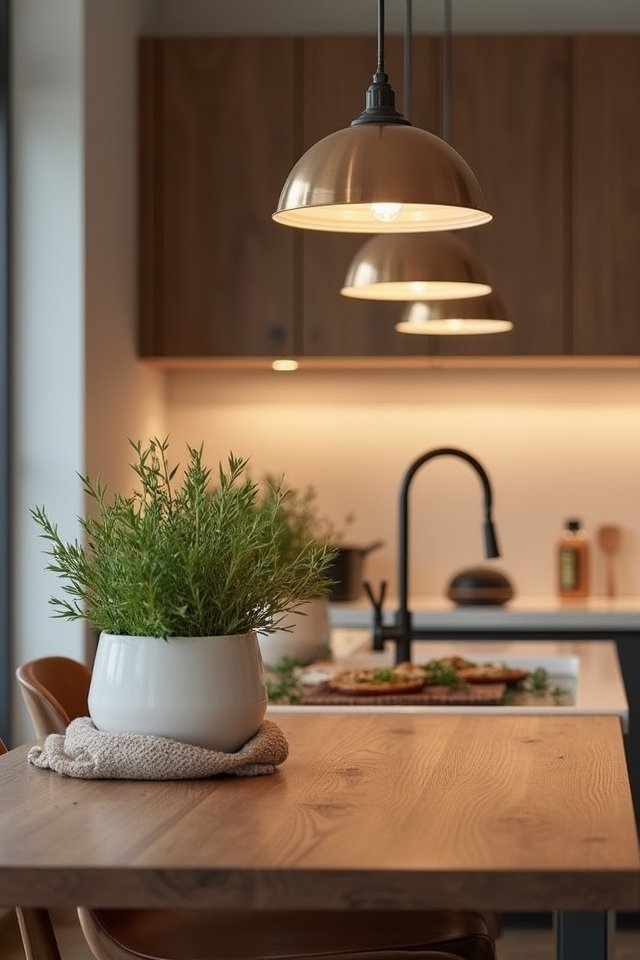 warm inviting kitchen lighting