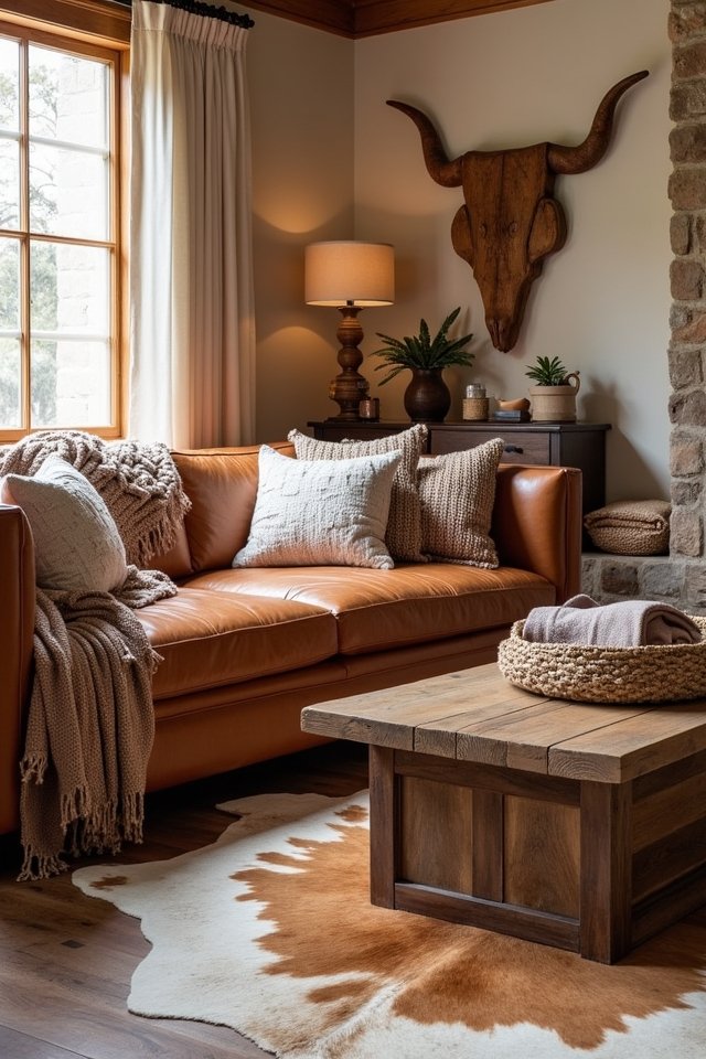 warm inviting living room textures
