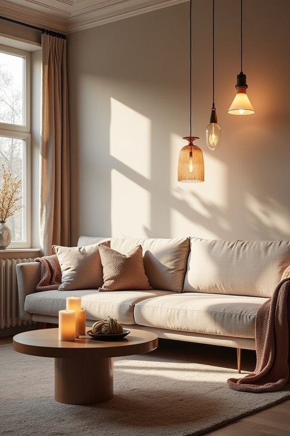 warm inviting overhead lighting