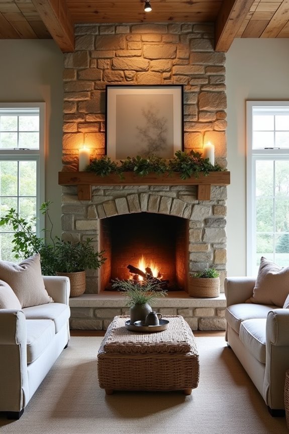 warm inviting statement fireplace