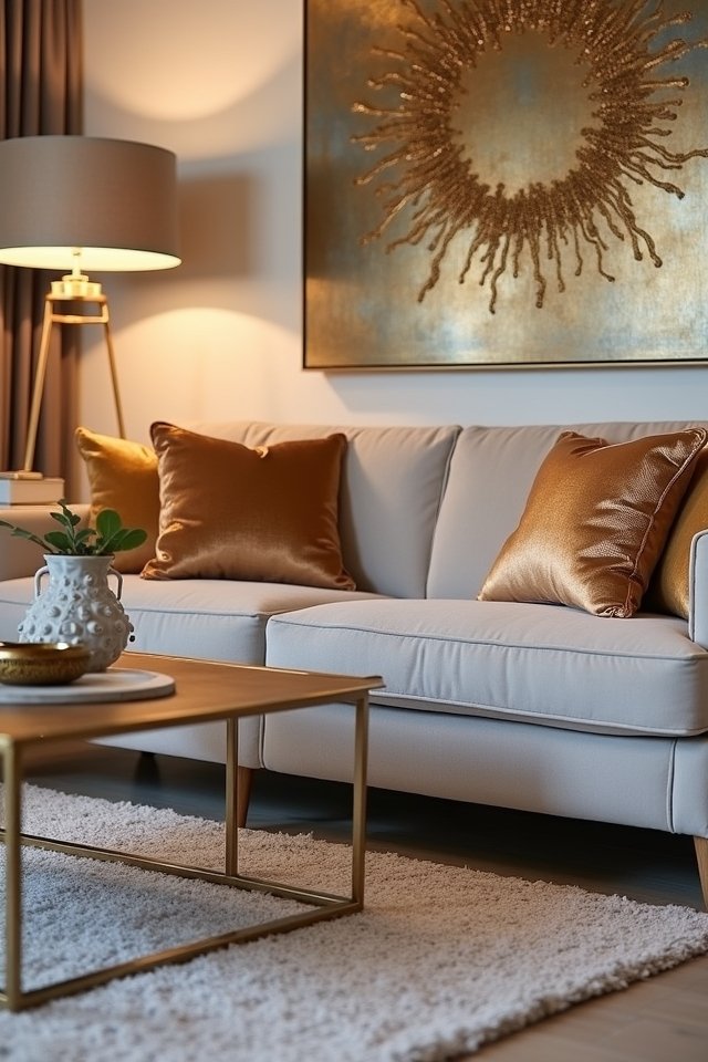 warm metallic home accents
