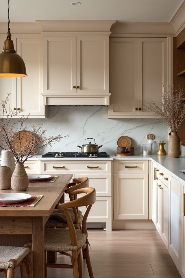 warm metallic kitchen accents