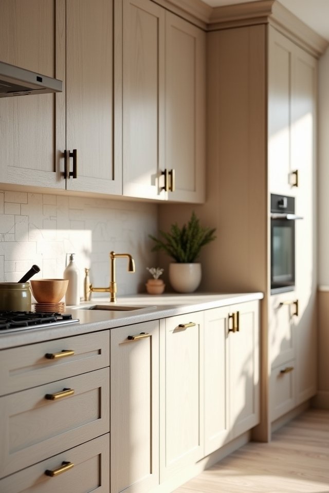 warm metallic kitchen accents