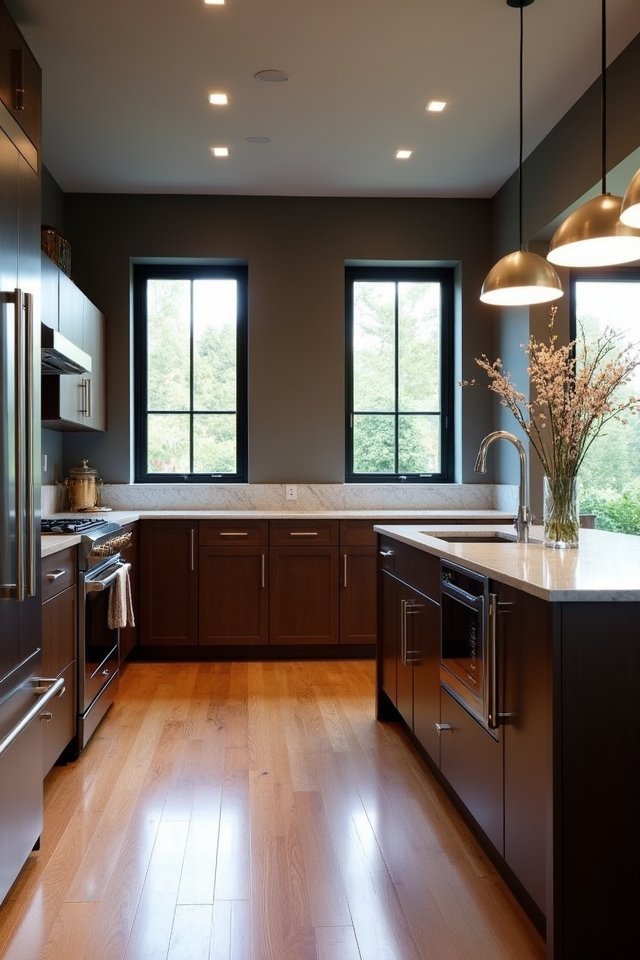 warm modern dark kitchen