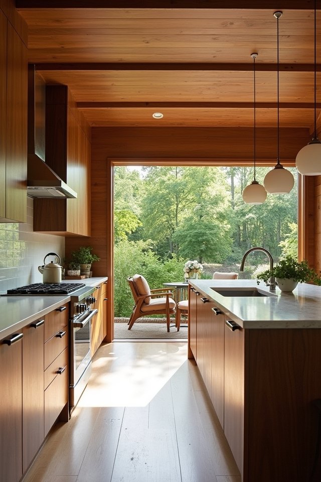 warm natural wood finishes