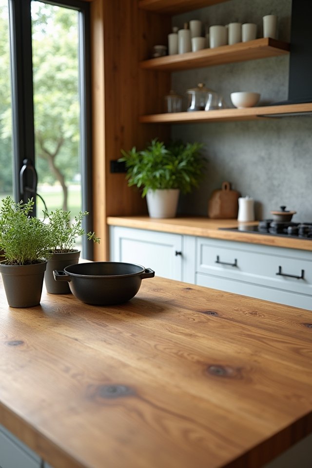 warm oak countertop elegance