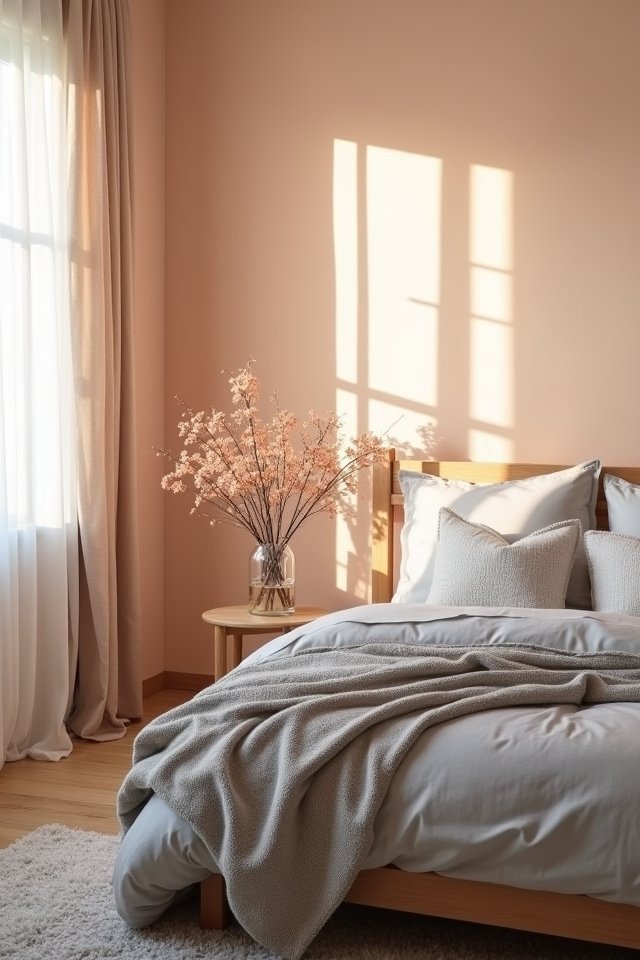 warm peach calming gray