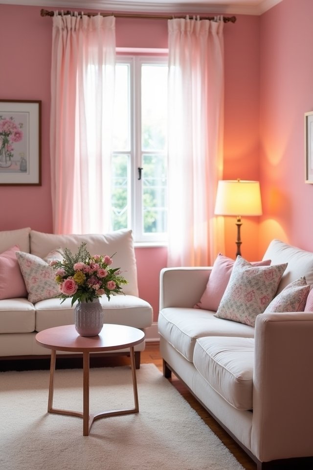 warm pink lighting accents