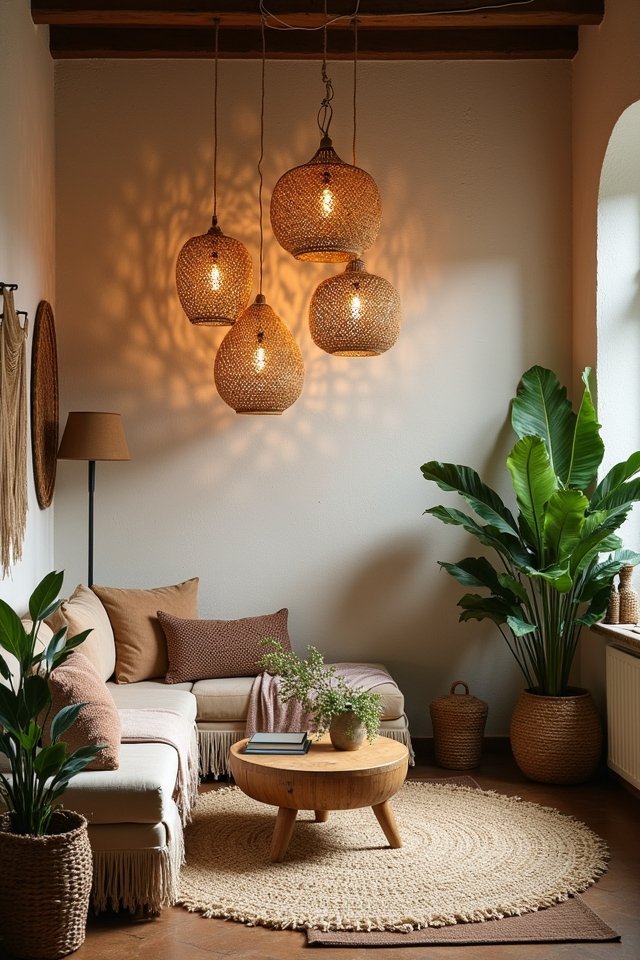 warm rattan ceiling charm