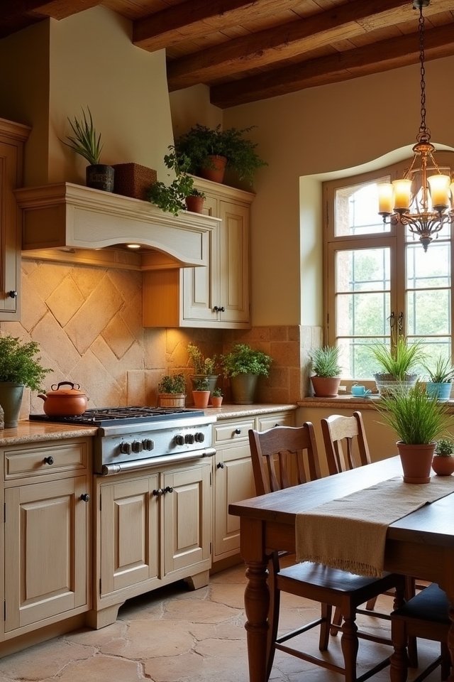 warm rustic kitchen colors