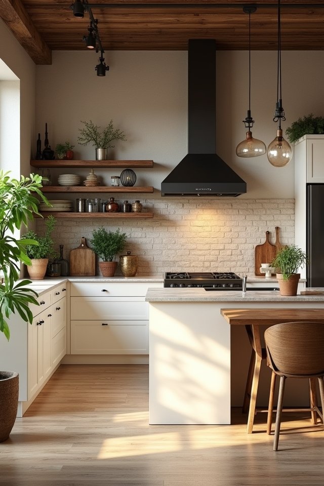 warm sophisticated industrial kitchen