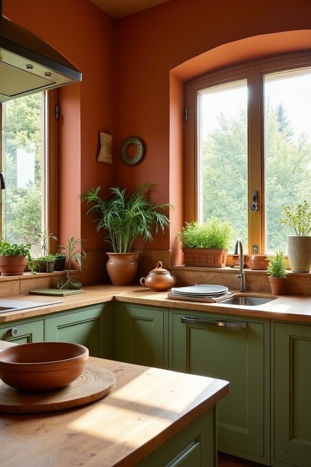 warm terracotta and olive