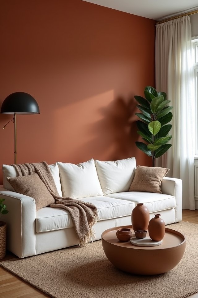 warm terracotta and whites
