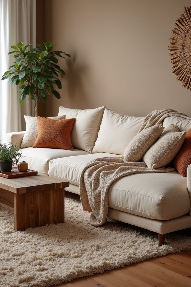 warm textured living space