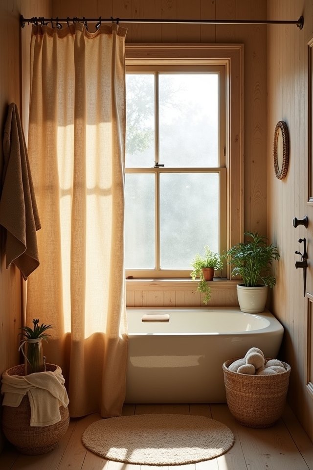 warm textured shower curtains