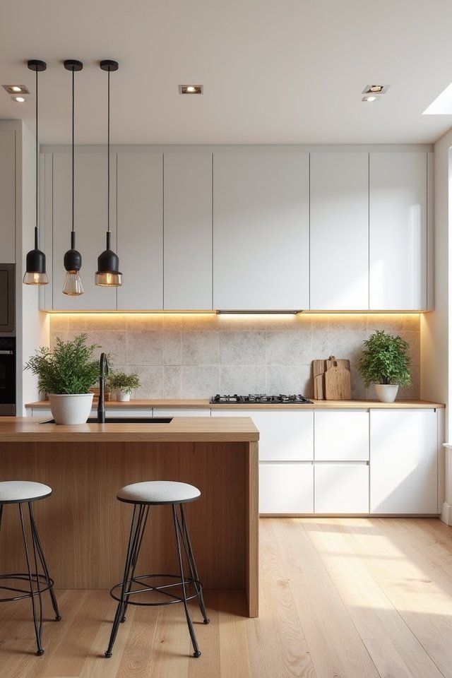 warm wood and white elegance