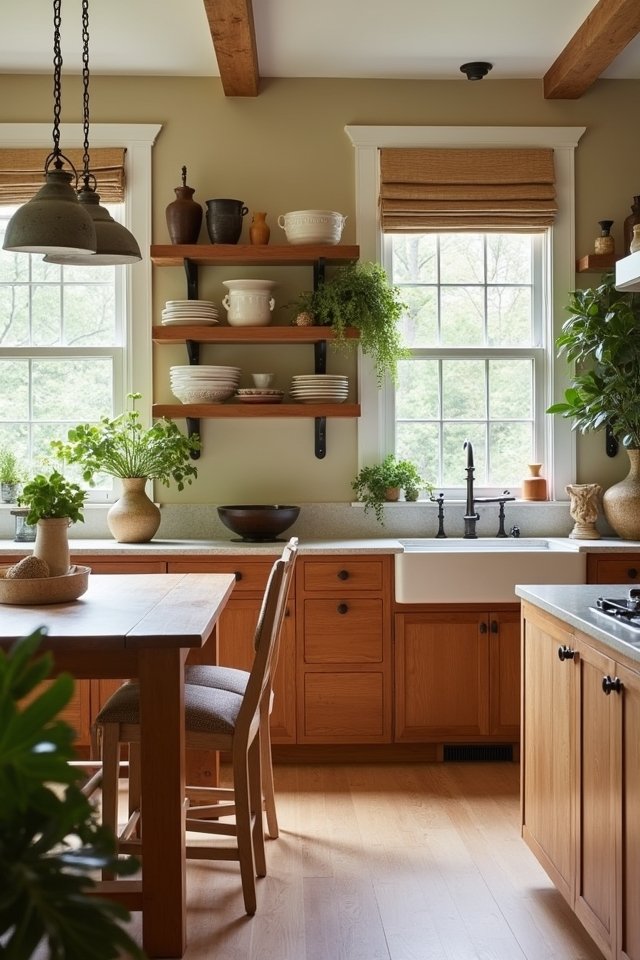 warm wood kitchen accents
