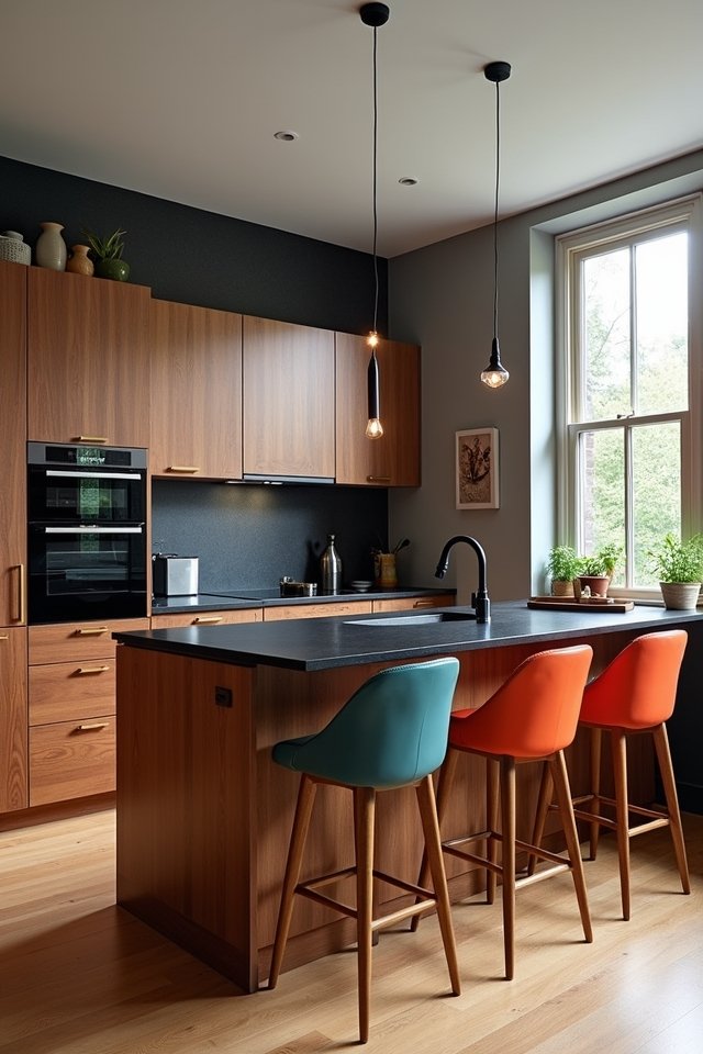 warm wood sleek black