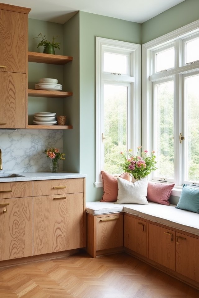 warm wood soft pastels