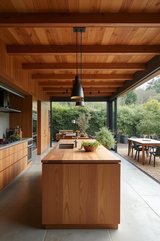 warm wooden kitchen elements