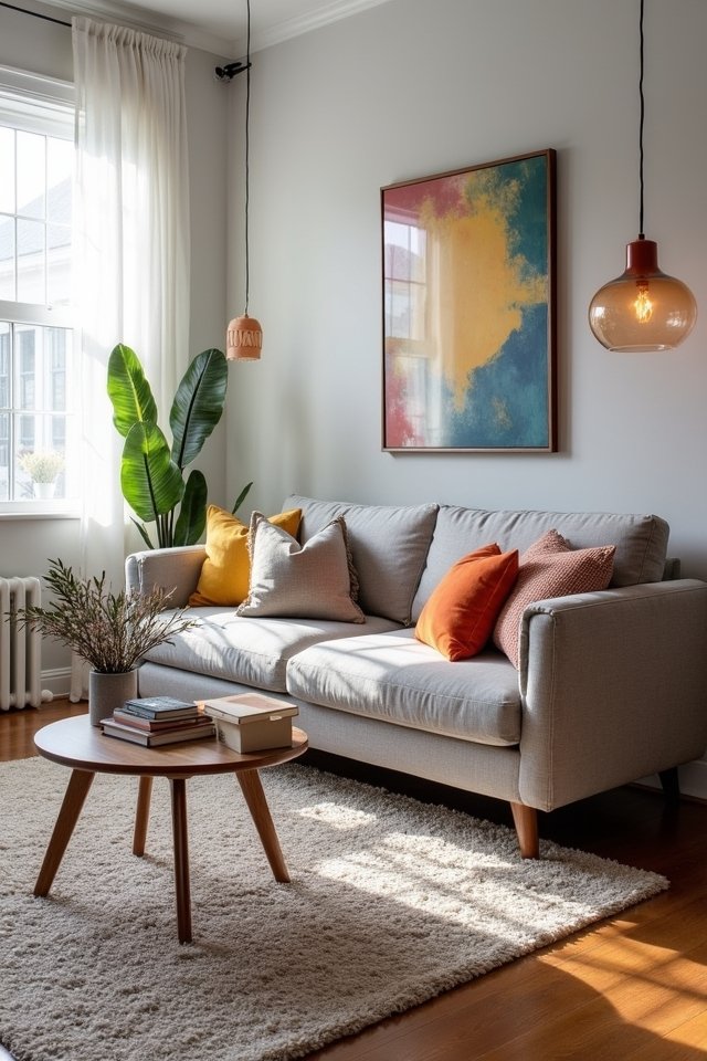 warmth through layered rugs