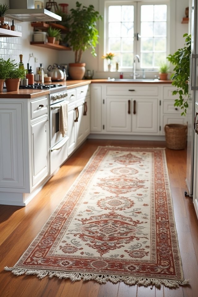 whimsical colorful kitchen runner