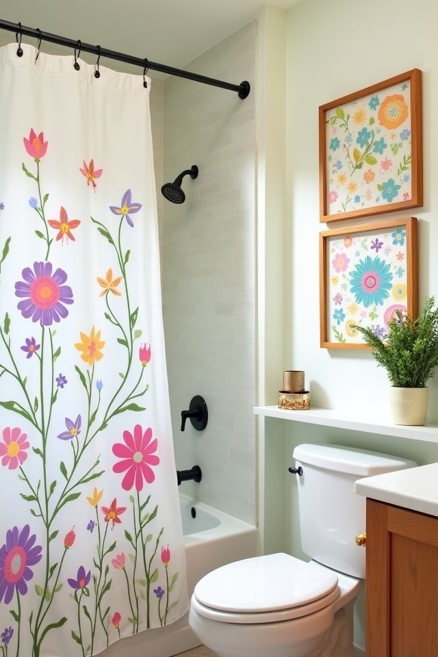 whimsical floral bathroom decor