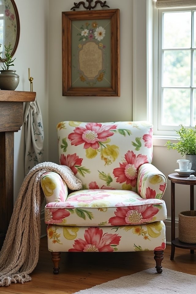 whimsical floral print chair