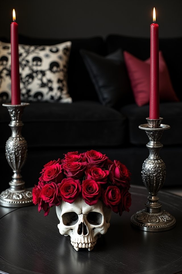 whimsical gothic skull decor
