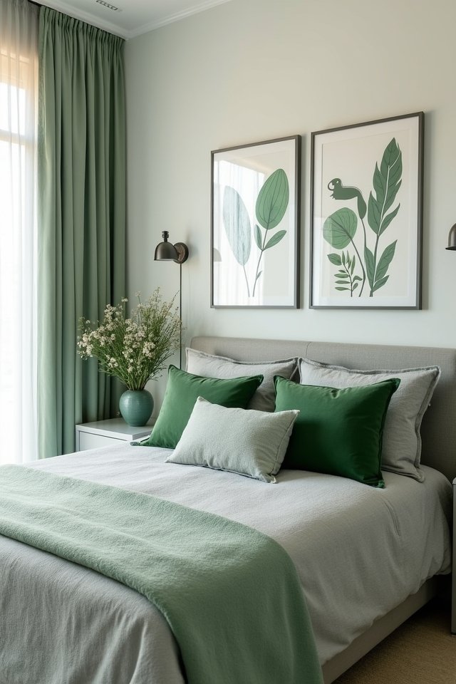 whimsical green wall art