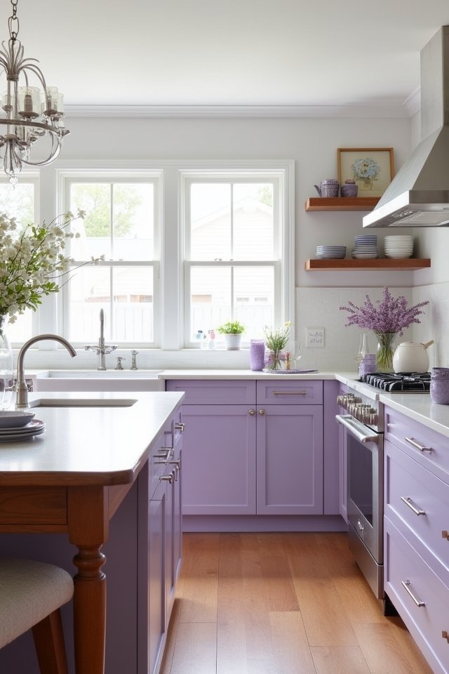 whimsical lavender kitchen oasis