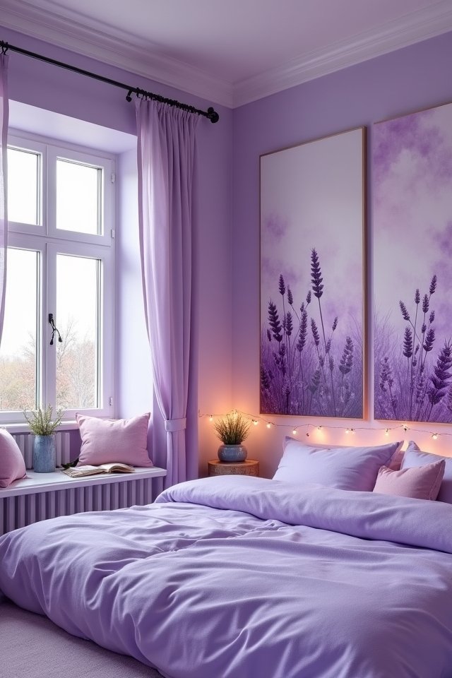 whimsical lavender wall art