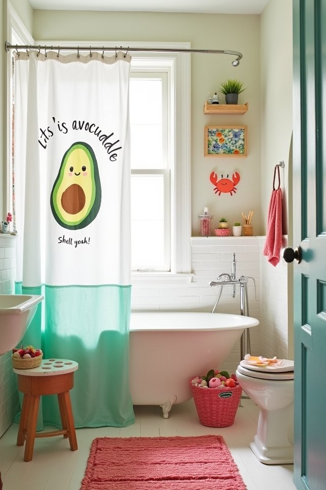 whimsical punny shower curtains