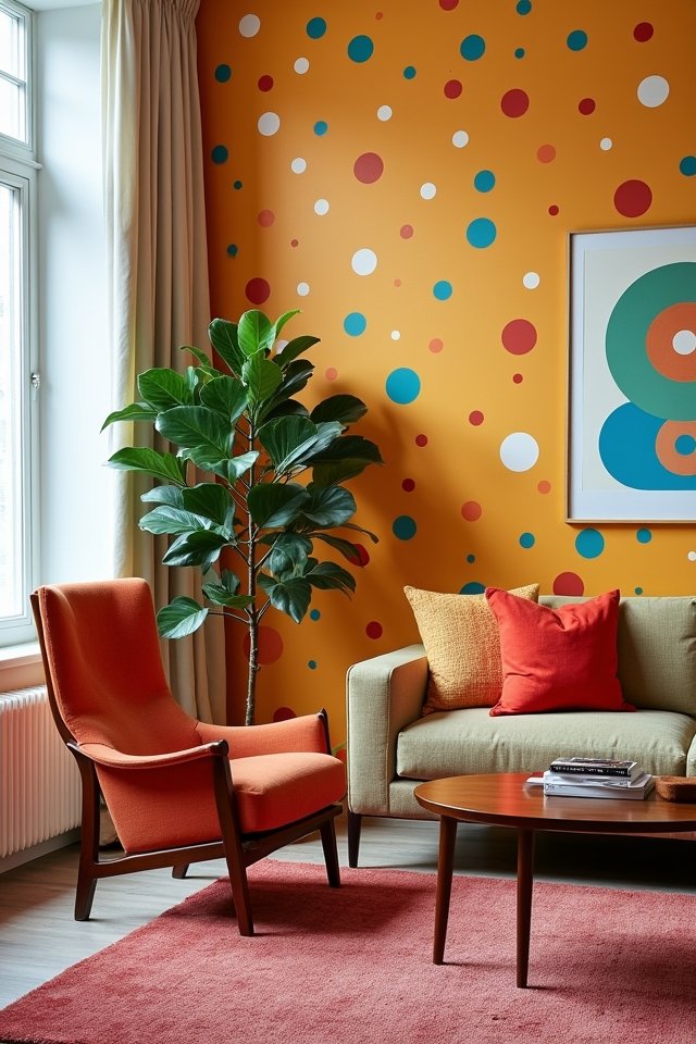 whimsical retro polka dots